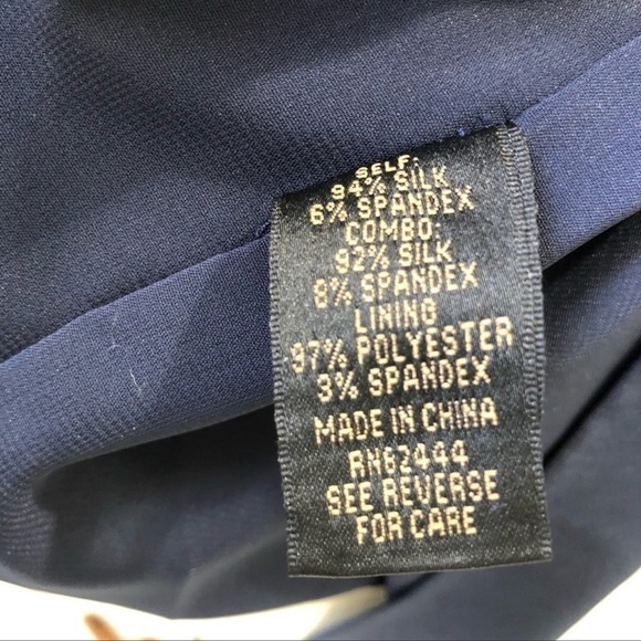 Nicole Miller Silk Navy One Shoulder Cocktail Dress Size 6 - Picture 5 of 6